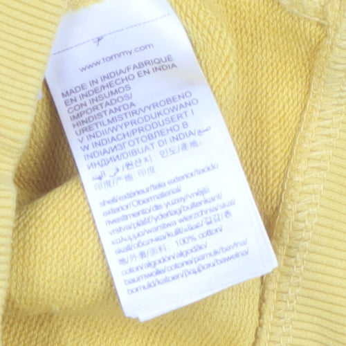 Tommy Hilfiger Boys Yellow Pullover Sweatshirt Size 176 Crew Neck Logo