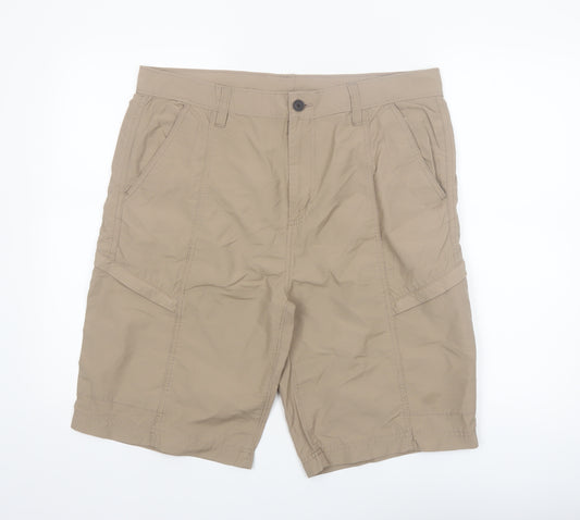 Dunnes Stores Men's Beige Cargo Shorts Size L 36in Cotton Blend