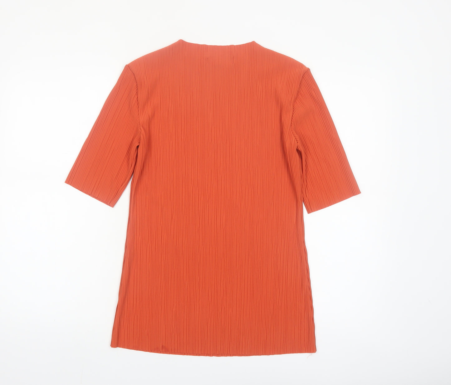 Dorothy Perkins Women’s Orange Pleated Basic T-Shirt UK 10