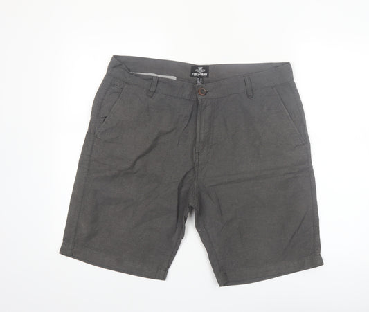 Threadbare Men's Grey Chino Shorts Size 36 Cotton Casual Summer
