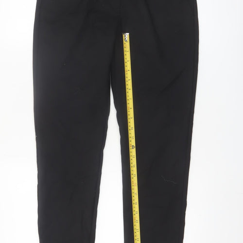 Dunnes Women Black Size 10 Cotton Blend Straight Leg Trousers