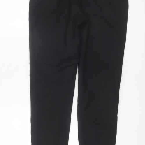 Dunnes Women Black Size 10 Cotton Blend Straight Leg Trousers