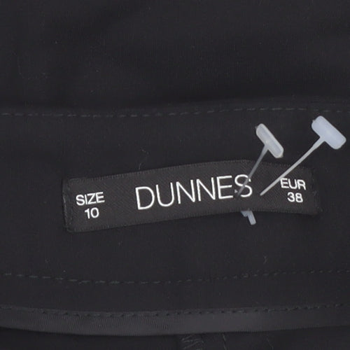 Dunnes Women Black Size 10 Cotton Blend Straight Leg Trousers