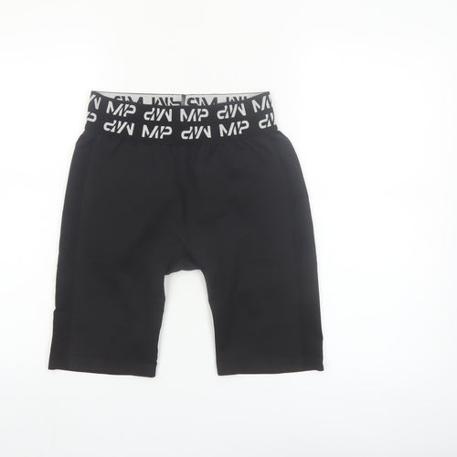MP Womens Black Biker Activewear Shorts Size M Elastic Waist Stretch