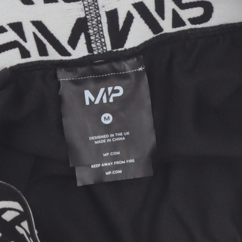 MP Womens Black Biker Activewear Shorts Size M Elastic Waist Stretch