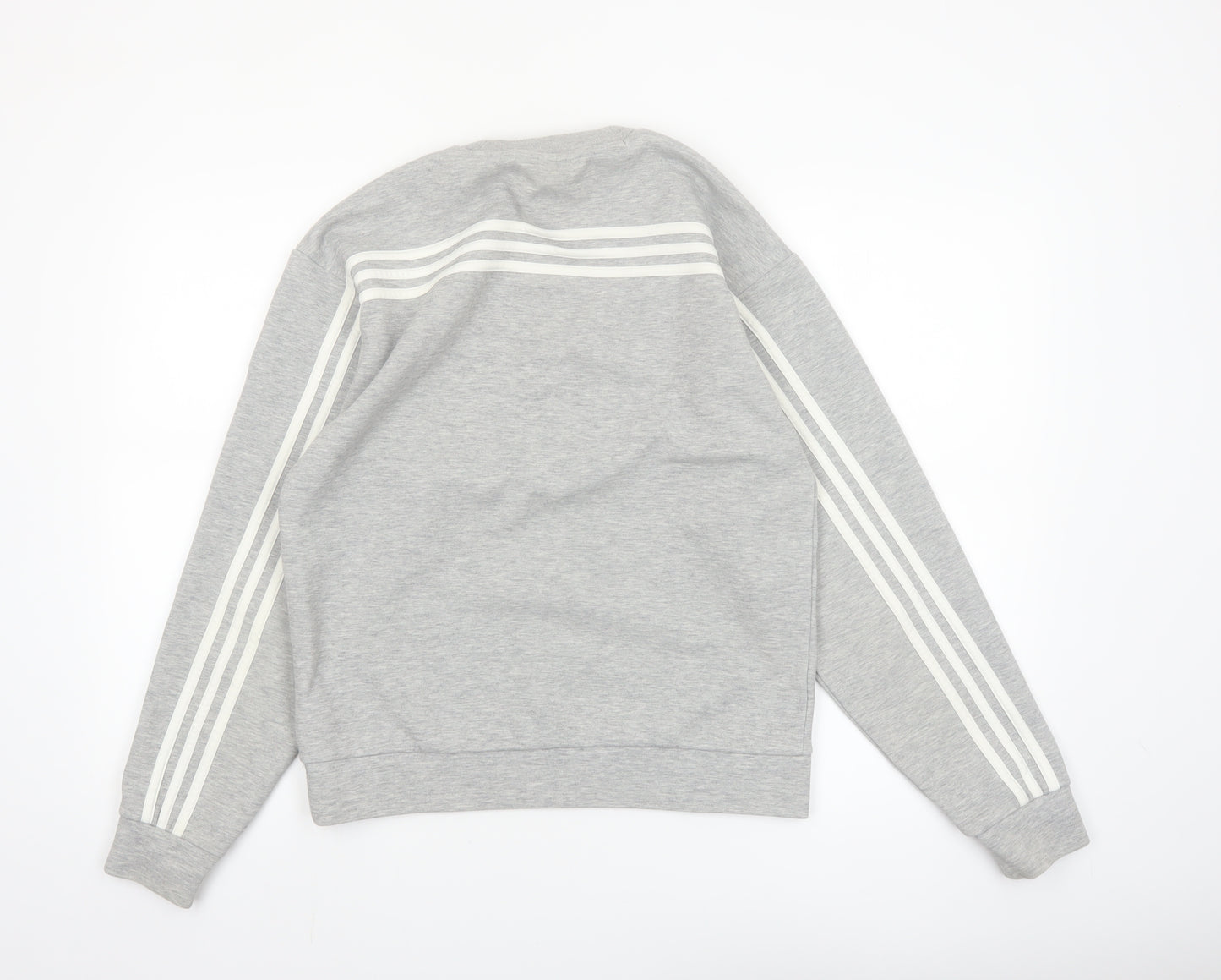 Adidas Women Grey Small Crew Neck Pullover Sweatshirt