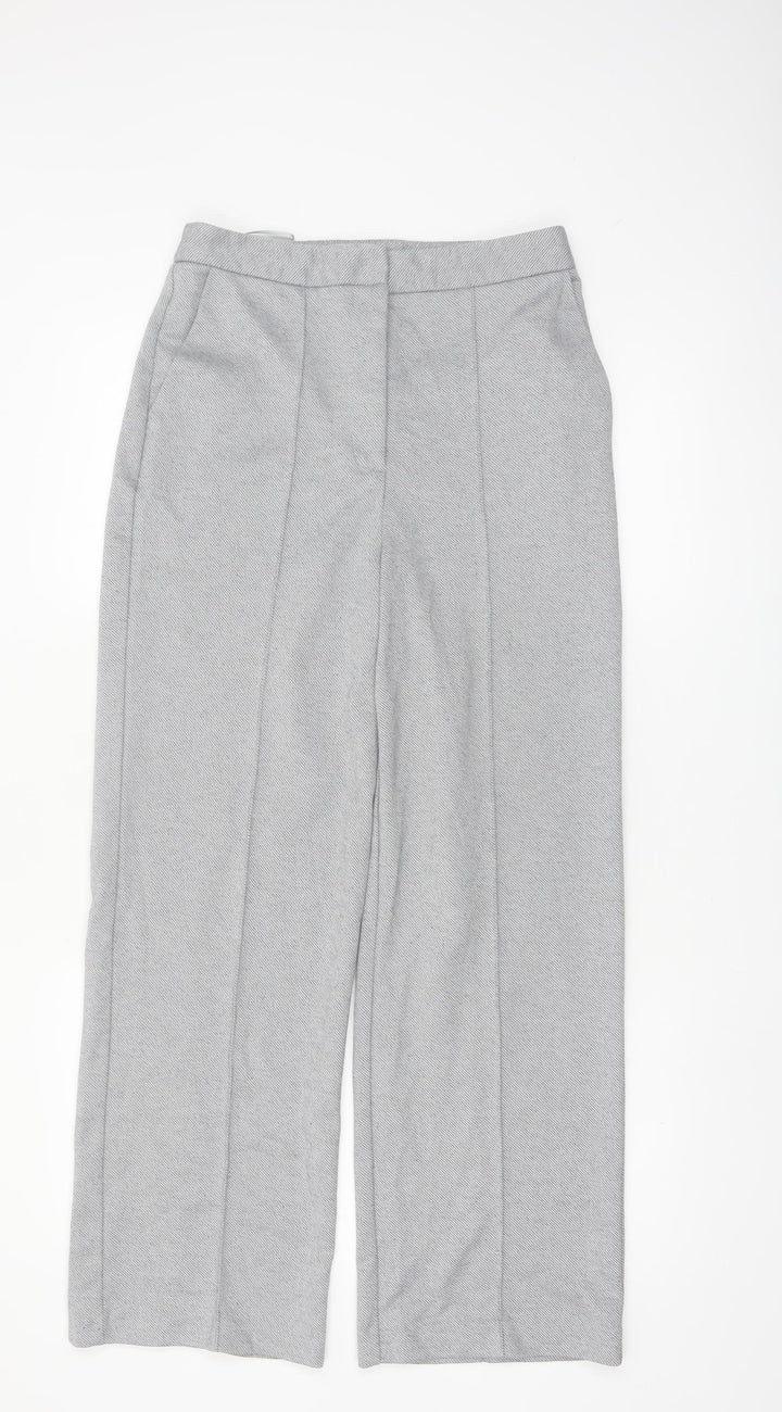 Topshop Women Grey Size 10 Straight Leg Trousers