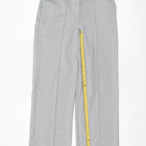Topshop Women Grey Size 10 Straight Leg Trousers