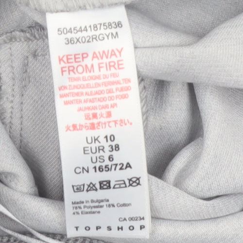 Topshop Women Grey Size 10 Straight Leg Trousers