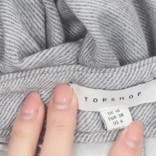 Topshop Women Grey Size 10 Straight Leg Trousers