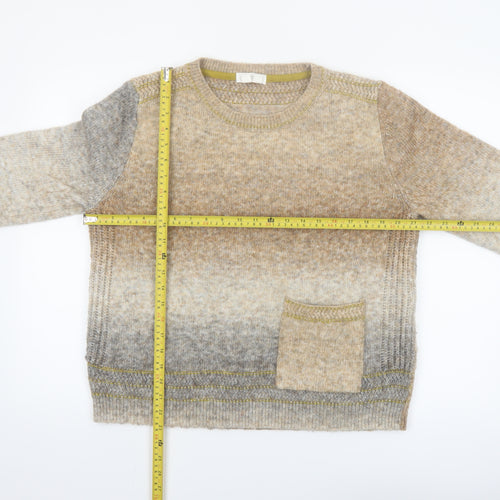 White Stuff Womens Beige Gradient Knit Pullover Jumper Size 10