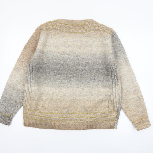 White Stuff Womens Beige Gradient Knit Pullover Jumper Size 10