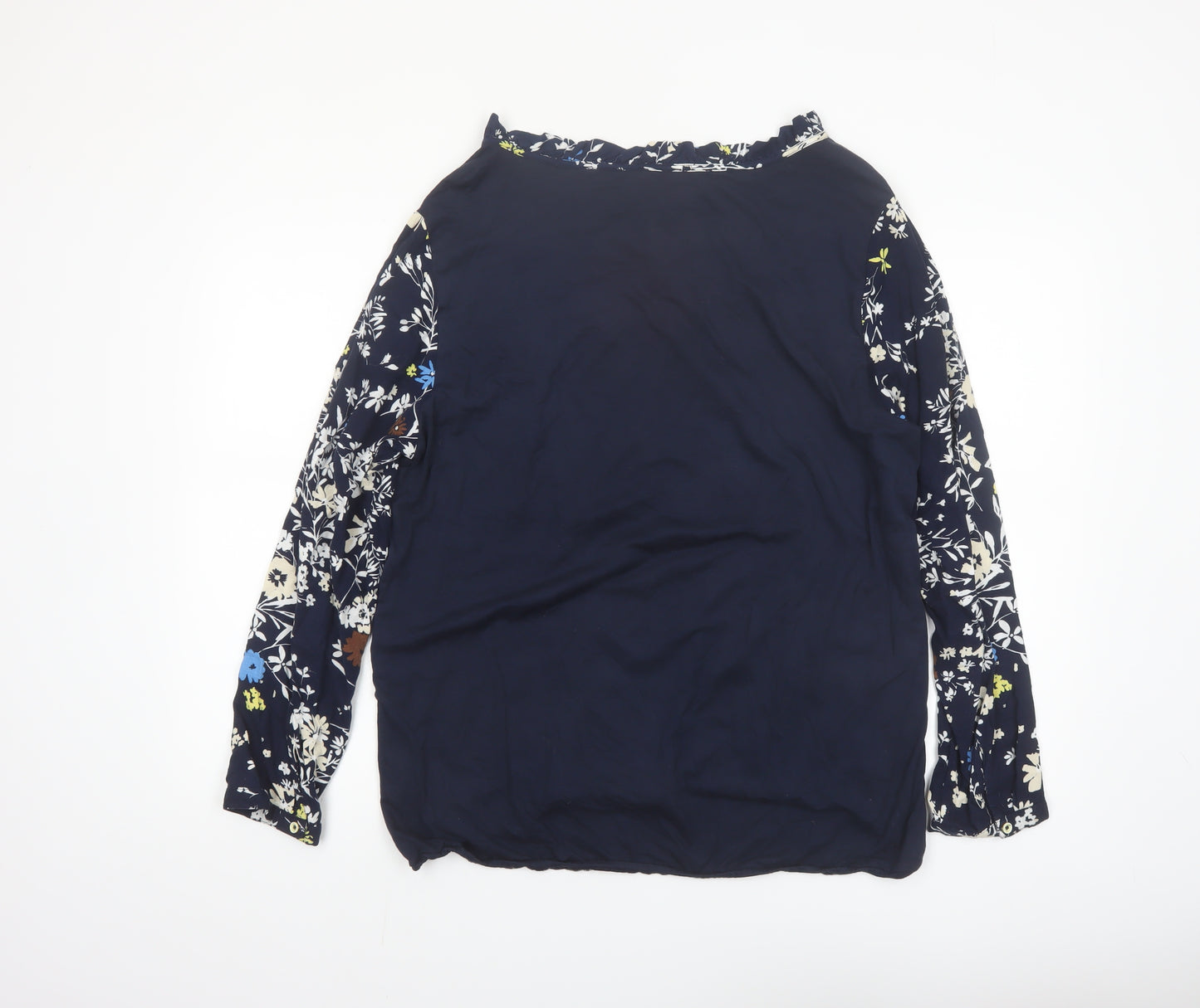 Cecil Women's Blue Floral Long Sleeve Viscose Tunic Blouse Size L