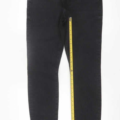 H&M Mens Black Skinny Mid Waist Stretch Denim Jeans M