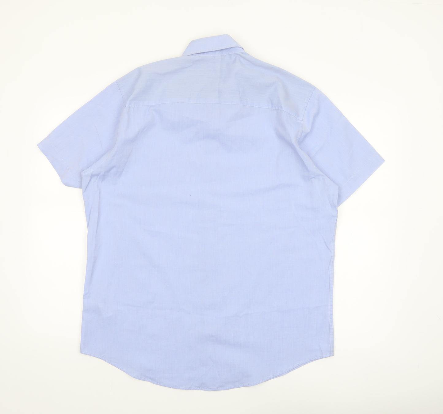 Next Men's Blue Short Sleeve Button-Down Shirt L Regular Fit