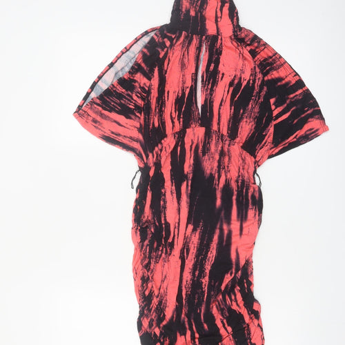 Tally Weijl Womens Red Black Tie Dye Bodycon Dress Size 10