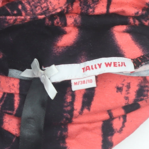 Tally Weijl Womens Red Black Tie Dye Bodycon Dress Size 10