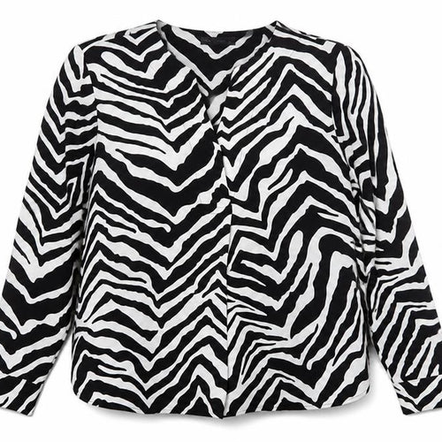 Marks and Spencer Girls Black White Zebra Print Long Sleeve Blouse Size 14