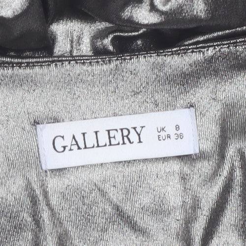 Gallery Women Silver Size 8 Wrap Mini Party Dress