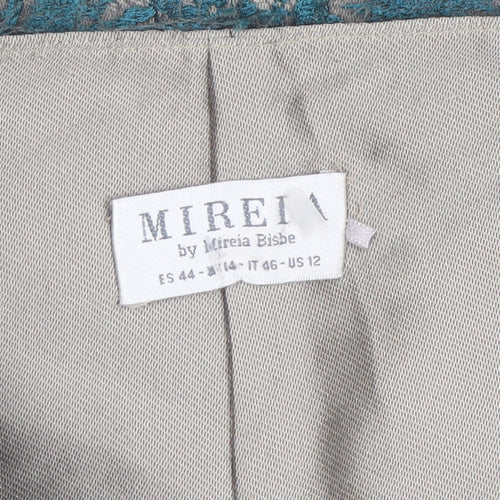 Mireia Bisbe Women Blue Lace Sheath Dress Size 14 Formal