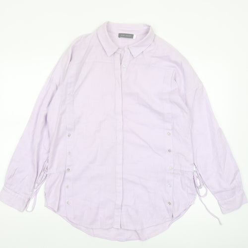 Mint Velvet Women's Purple Cotton Button-Up Shirt Size 14