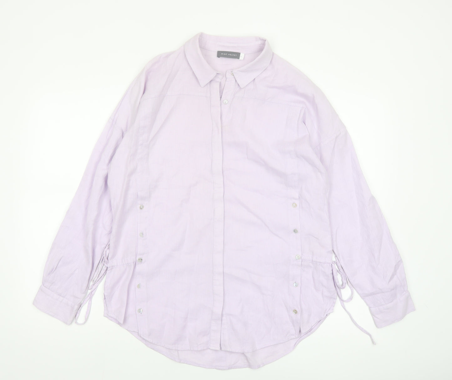 Mint Velvet Women's Purple Cotton Button-Up Shirt Size 14