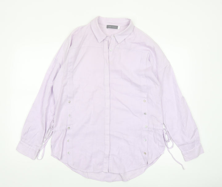 Mint Velvet Women's Purple Cotton Button-Up Shirt Size 14