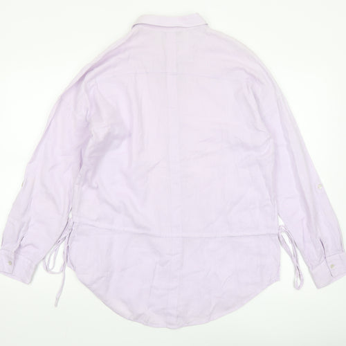 Mint Velvet Women's Purple Cotton Button-Up Shirt Size 14