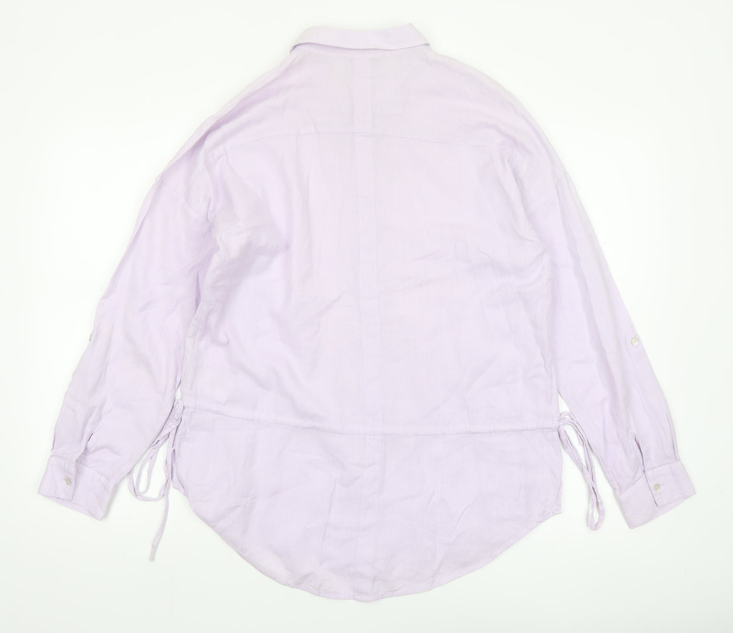 Mint Velvet Women's Purple Cotton Button-Up Shirt Size 14