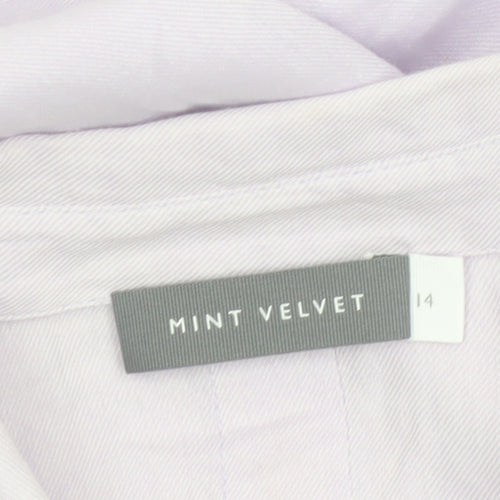 Mint Velvet Women's Purple Cotton Button-Up Shirt Size 14