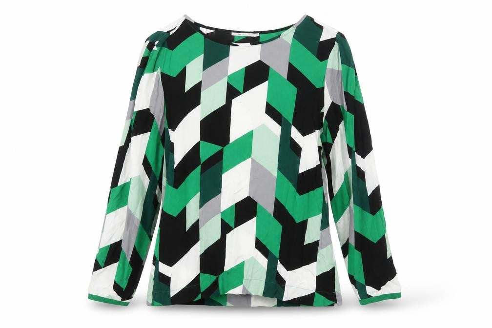 Front view of Cecil Women’s Multicoloured Geometric Viscose Blouse M