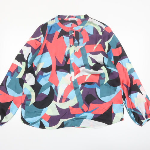 Gallery Women’s Multicoloured Geometric Long Sleeve Polyester Blouse Size 16