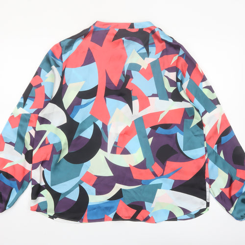 Gallery Women’s Multicoloured Geometric Long Sleeve Polyester Blouse Size 16