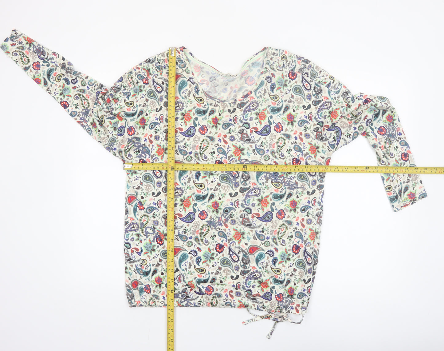 Cecil Womens Multicoloured Paisley Cotton Modal Long Sleeve Top L