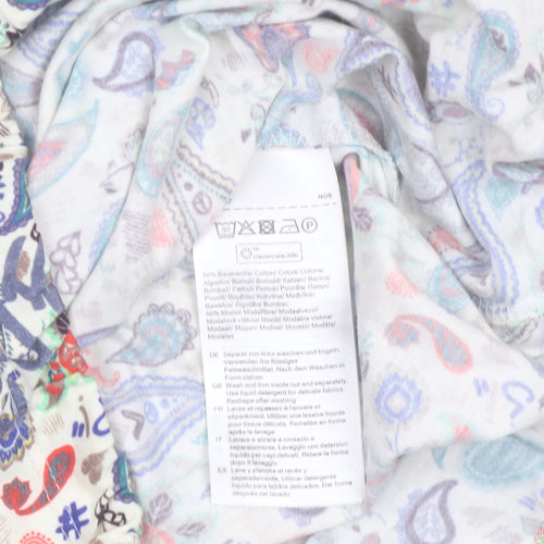 Cecil Womens Multicoloured Paisley Cotton Modal Long Sleeve Top L