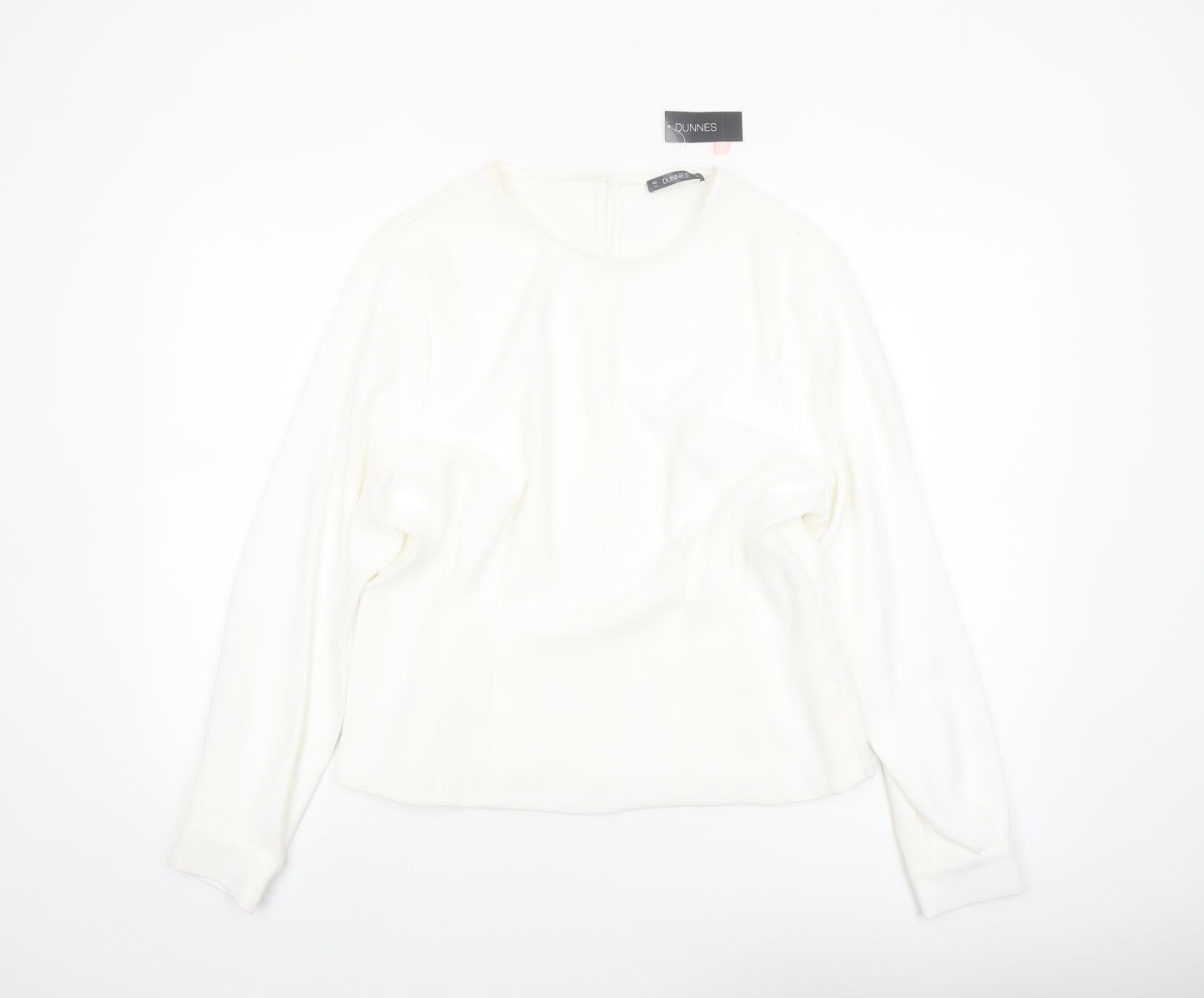 Dunnes Women Ivory Long Sleeve Woven Blouse Size 16