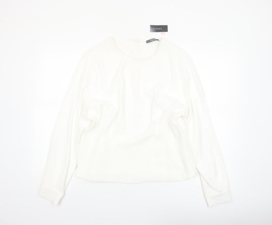 Dunnes Women Ivory Long Sleeve Woven Blouse Size 16