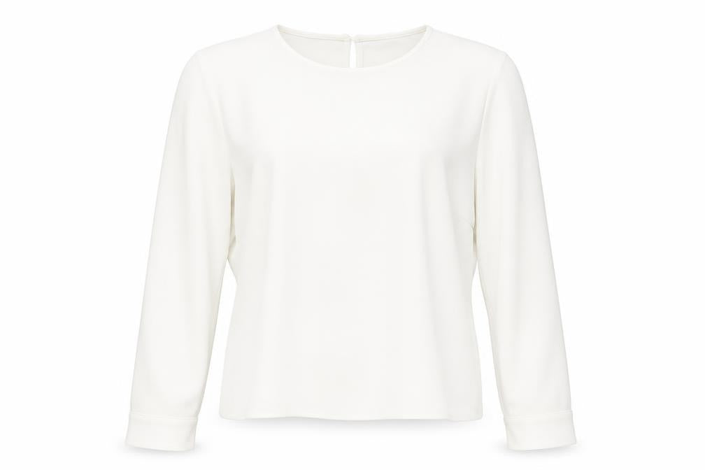 Front view of Dunnes Women Ivory Long Sleeve Woven Blouse, size 16