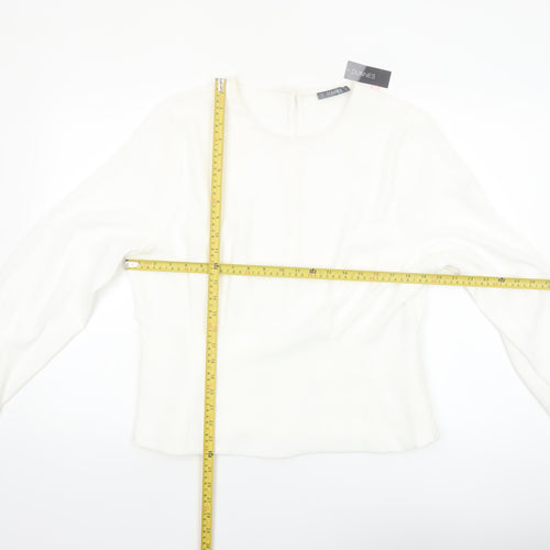Dunnes Women Ivory Long Sleeve Woven Blouse Size 16