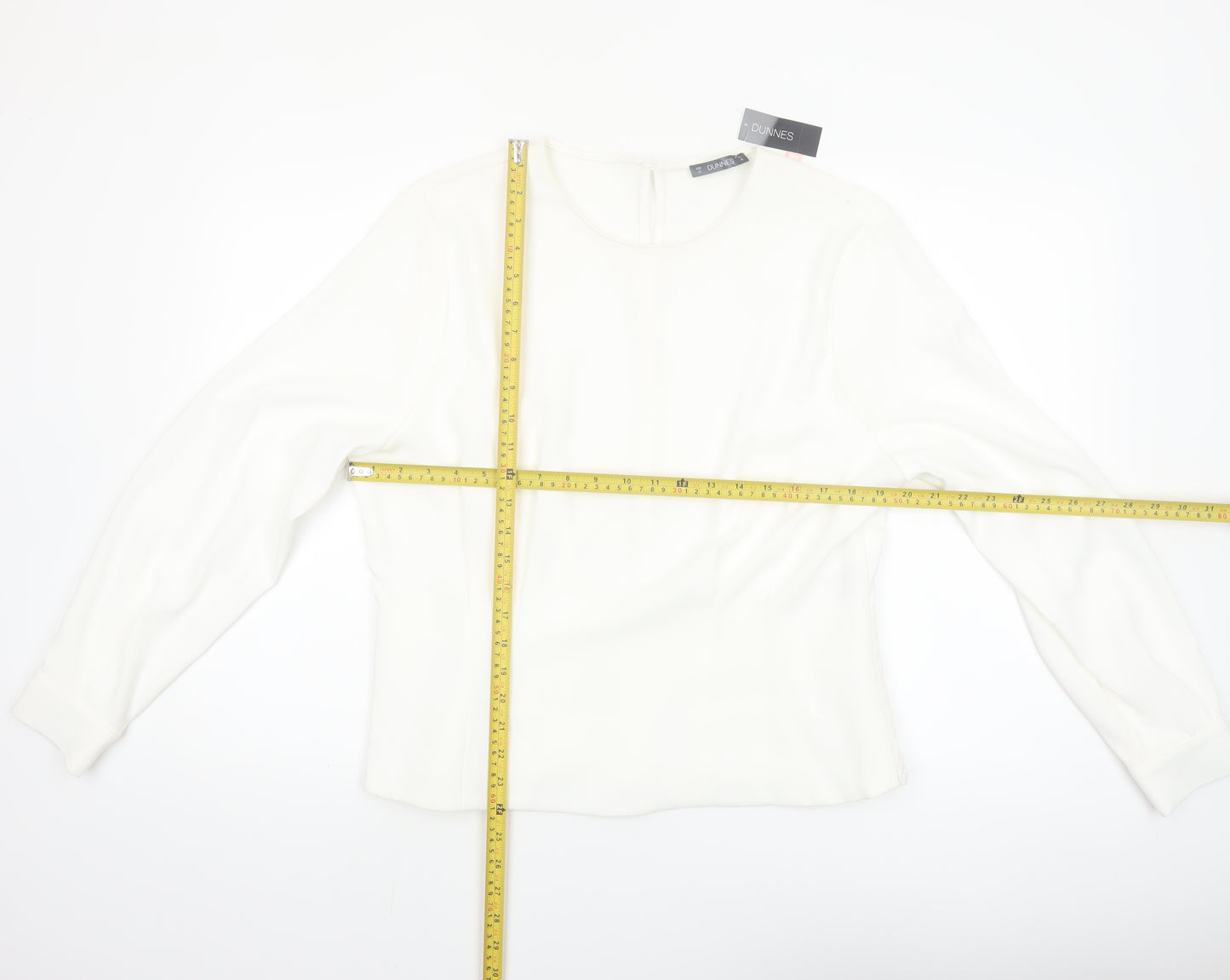 Dunnes Women Ivory Long Sleeve Woven Blouse Size 16