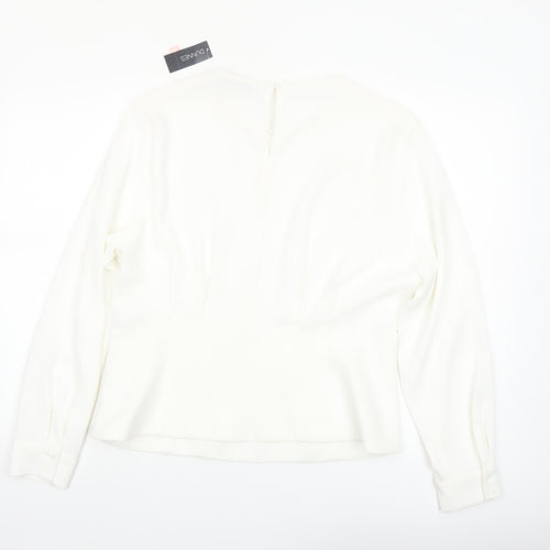 Dunnes Women Ivory Long Sleeve Woven Blouse Size 16