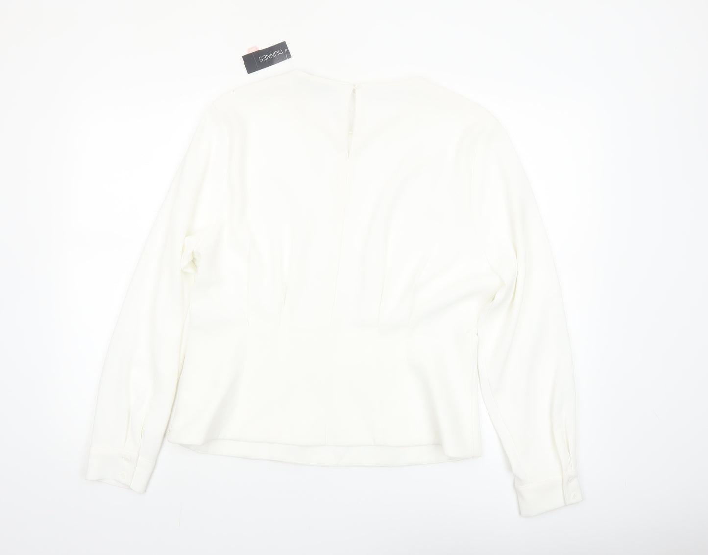 Dunnes Women Ivory Long Sleeve Woven Blouse Size 16