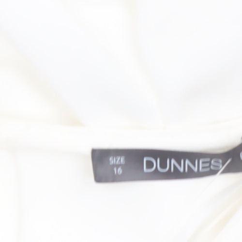 Dunnes Women Ivory Long Sleeve Woven Blouse Size 16
