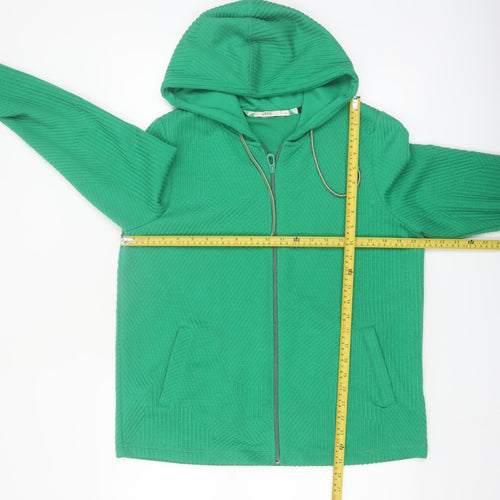 Cecil Women’s Green Full Zip Hooded Sweatshirt Size L Polyester Blend