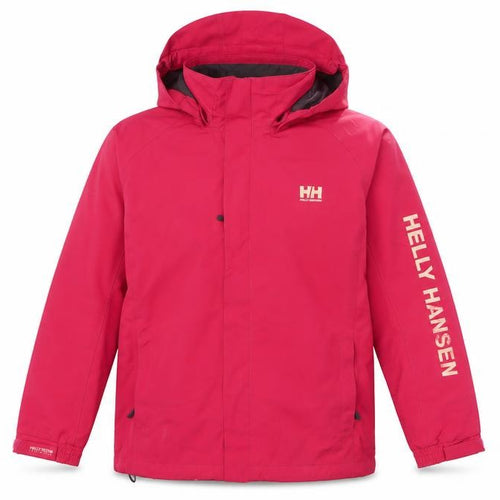 Helly Hansen Girls Red Waterproof Hooded Rain Coat Jacket Size 14 Years