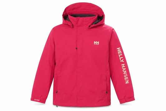 Helly Hansen Girls Red Waterproof Hooded Rain Coat Jacket Size 14 Years