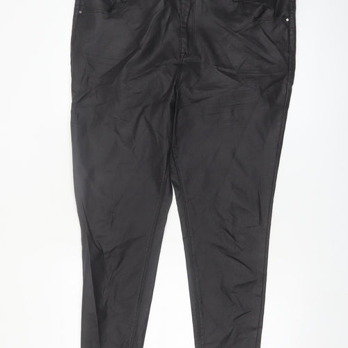 Simply Be Women's Black Coated Skinny Jegging Size 22 Plus
