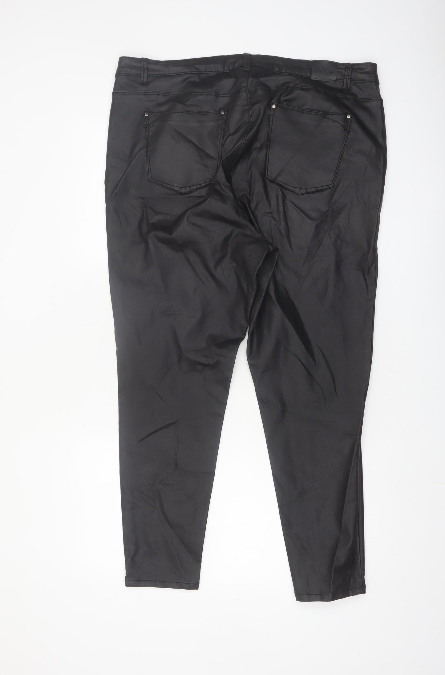 Simply Be Women's Black Coated Skinny Jegging Size 22 Plus