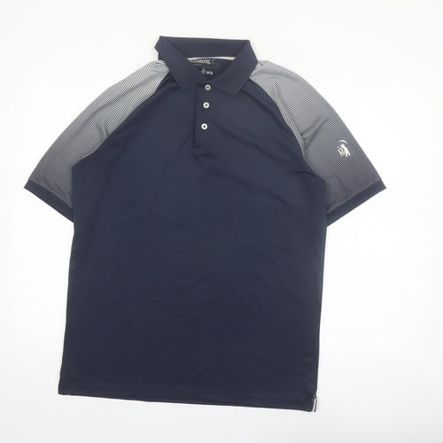 Pádraig Harrington Men's Blue Golf Polo Shirt Size S UV Protection