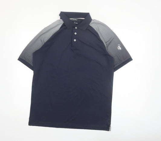 Pádraig Harrington Men's Blue Golf Polo Shirt Size S UV Protection